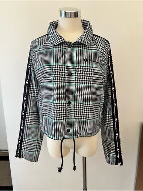 Champion Black & White Houndstooth Jacket with Mint Windowpanel Size Small